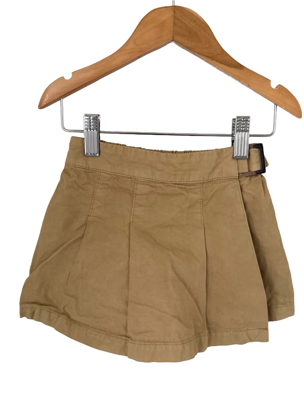 Zara Tan Pleated Utility Skort with Buckle Waist 2/3 years